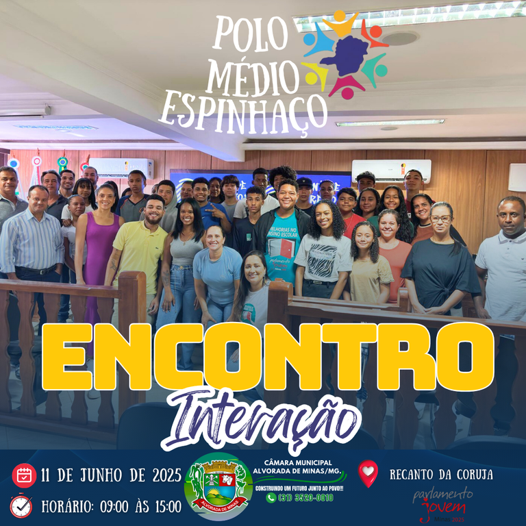 Encontro de Interação  do Parlamento Jovem a todo vapor em Alvorada de Minas/MG.