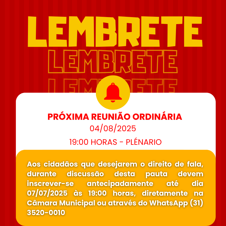 Próxima Reunião Ordinária 04/05/20258
