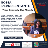 Destaque Local: Thays Emanuelly Leva o Nome de Alvorada de Minas à Etapa Estadual do Parlamento Jovem 2023